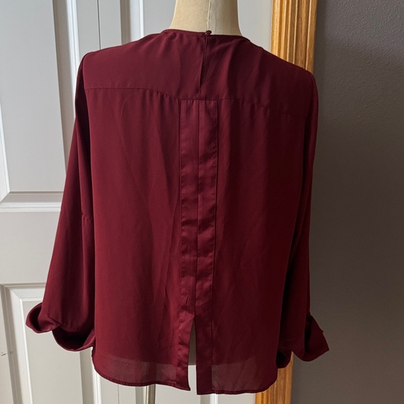 J Crew-Elegant Burgundy Women's Top-SZ XXL - Picture 2 of 4